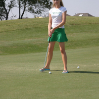 Skye Model showing up her Skirt on the Golf Course