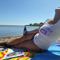 A day with the boat and at the beach with gorgeous Nikki Holland