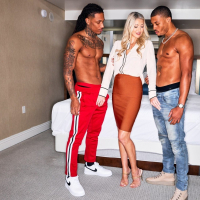 Holly Hotwife moans during a threesome with Jay Hefner Rocket Powers