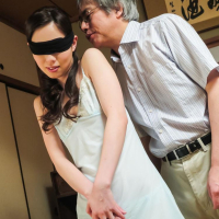 Blindfolded Misaki Yoshimura sucking a small Cock