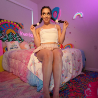 Sophia Burns teasing her fans by showing her shaved vagina