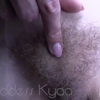 Goddess Kyaa Strips Down to expose her Hairy Cunt