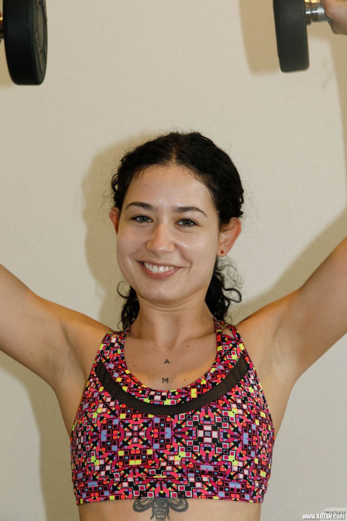 Working out ends with cute Rosaline Imaz doing a sexy striptease - Photo #3295960
