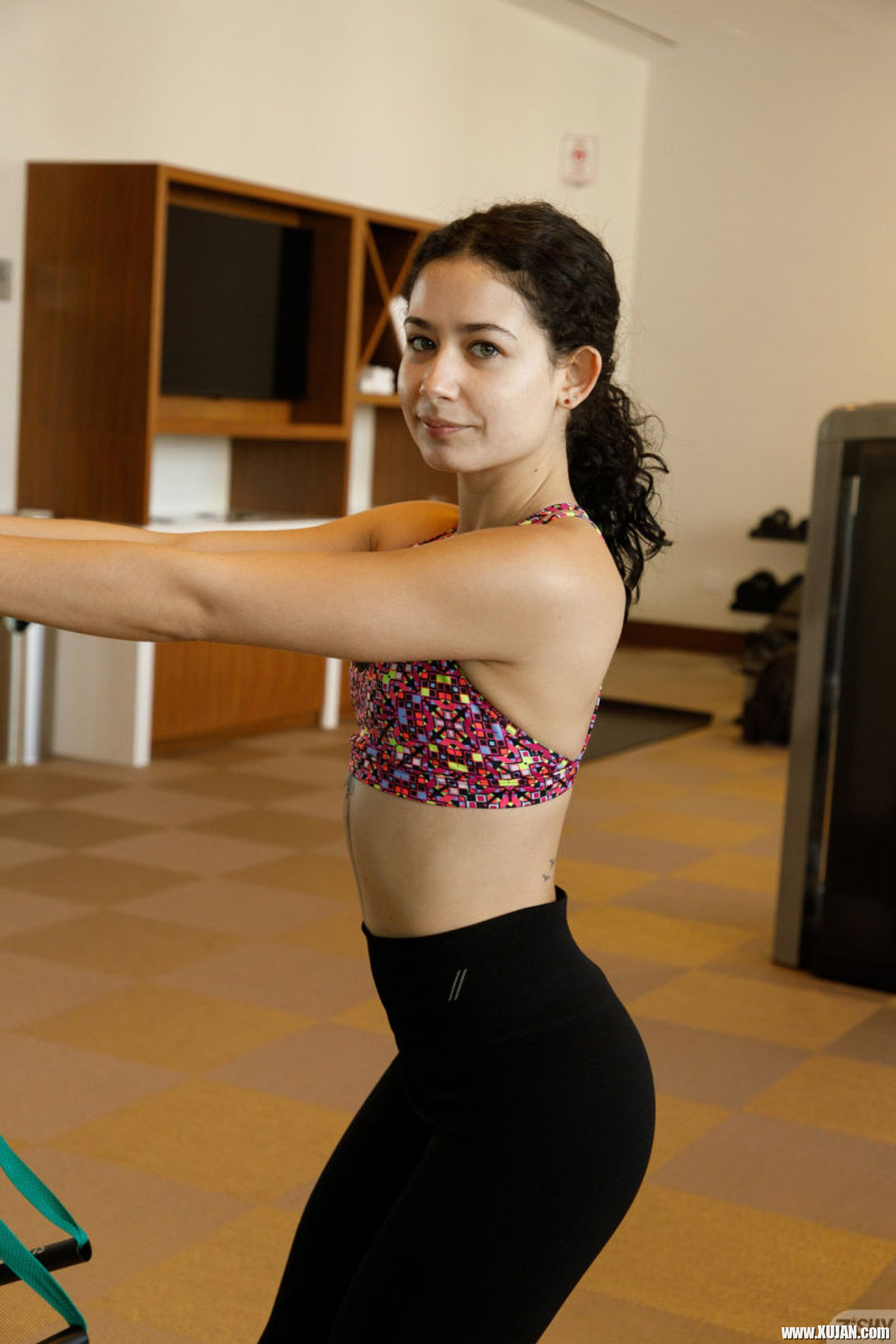Working out ends with cute Rosaline Imaz doing a sexy striptease - Photo #3295962