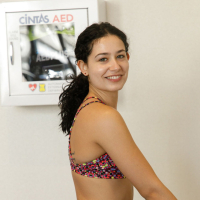 Working out ends with cute Rosaline Imaz doing a sexy striptease