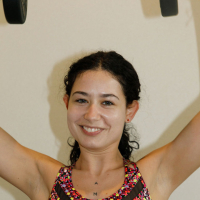 Working out ends with cute Rosaline Imaz doing a sexy striptease