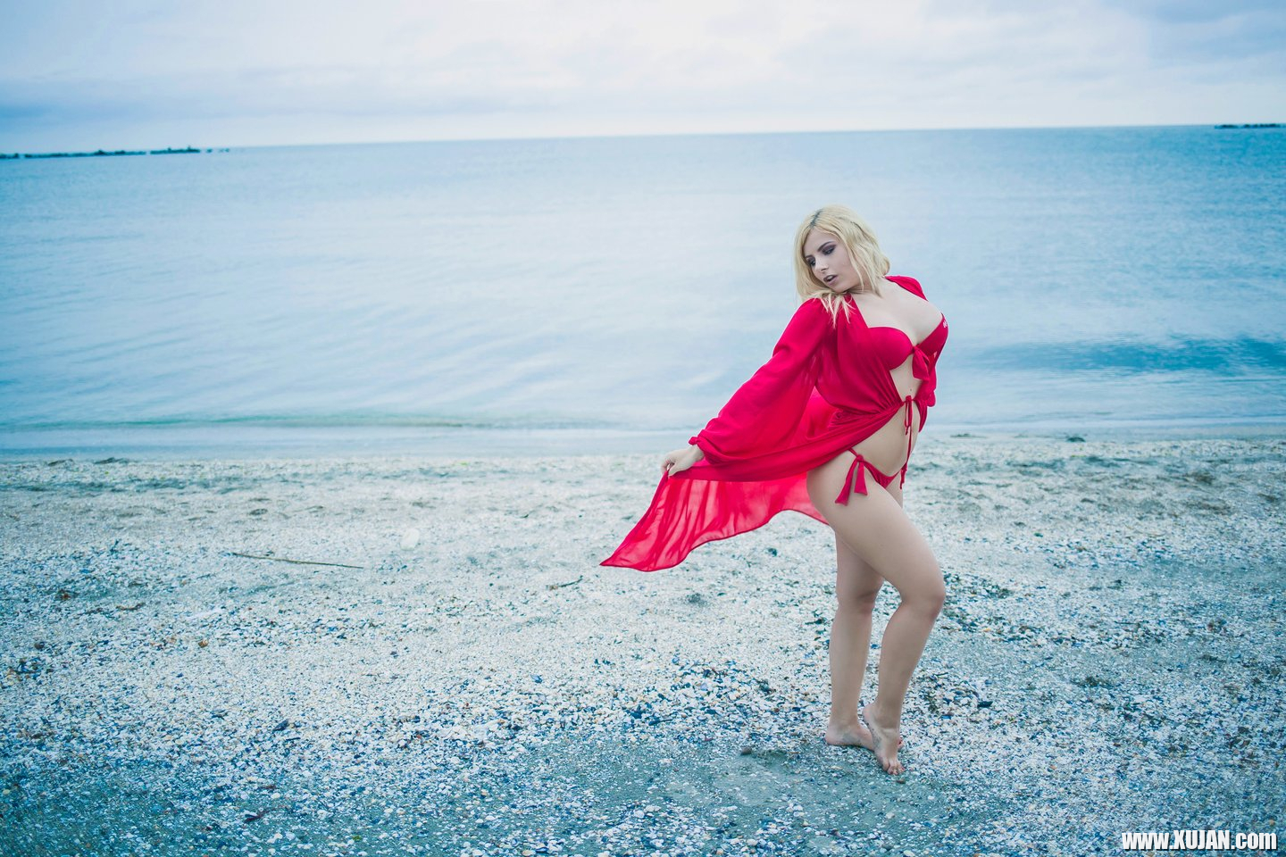 Vanesa Parks teases with a red Bikini at the Beach - Photo #3296046