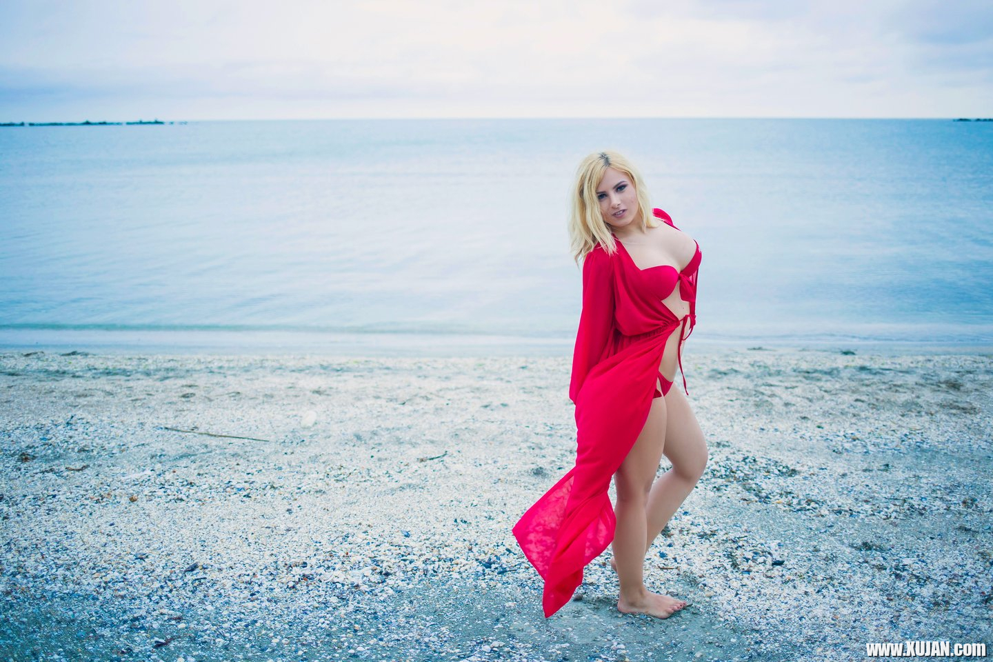 Vanesa Parks teases with a red Bikini at the Beach - Photo #3296047