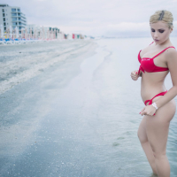 Vanesa Parks teases with a red Bikini at the Beach