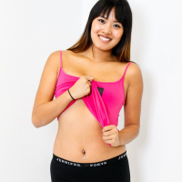 Angelina Chung strips down to just her knee socks