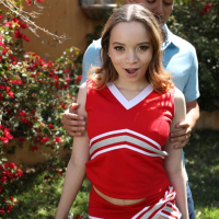 Naughty cheerleader Selina Imai teases her neighbor and gets fucked deep