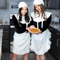 FFM threesome during Thanksgiving Day with Penelope Kay Selina Imai