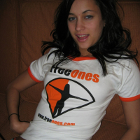 Georgia Jones stripping off her Freeones Outfit