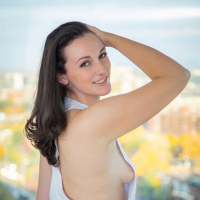 Lovely Clara Dee is exposing her big booty in sexy lingerie on the balcony