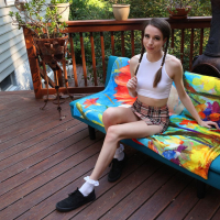 Teen babe Brooke Johnson peeing on the floor