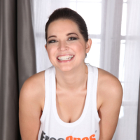 Busty Tessa Fowler stretching her FreeOnes Top