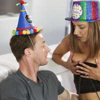 Sophia Grace blowing a lucky Guy on his Birthday