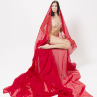 Lovely girl Lovenia Lux puts her naked figure on display