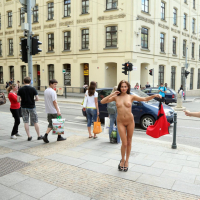 Michaela Isizzu posing naked in Public Places
