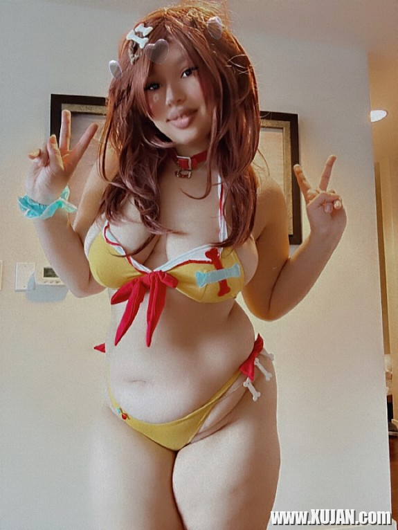 Cute Girl Inugami Crown Bikini Cosplay - Photo #3338774