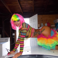 Angelina Valentine tagging her Name with her Tits out
