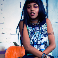 Daizy Cooper showing her Coochie for Halloween