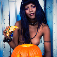 Daizy Cooper showing her Coochie for Halloween
