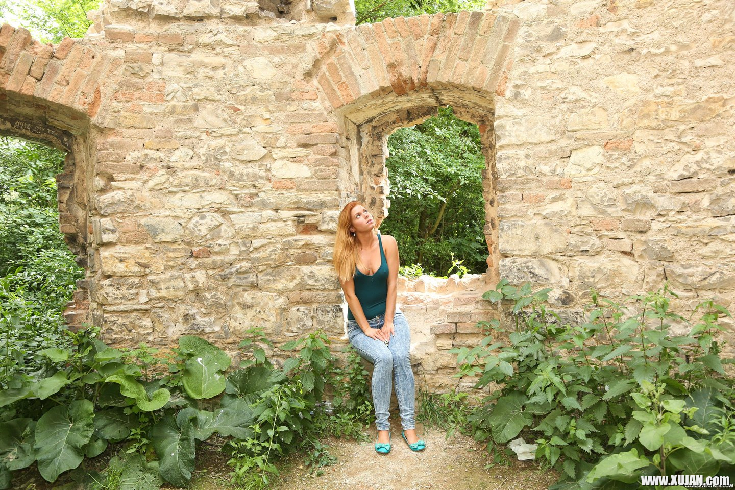 Horny redhead Chrissy Fox masturbating in old Ruin - Photo #3344837