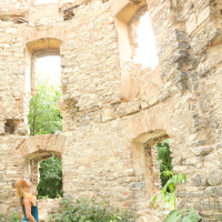 Horny redhead Chrissy Fox masturbating in old Ruin