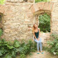 Horny redhead Chrissy Fox masturbating in old Ruin