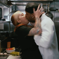 Busty and lusty chef Cubbi Thompson fucking hard in the kitchen