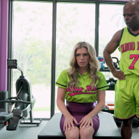 Busty milf beauty Cory Chase has fun sucking and riding a BBC at the gym