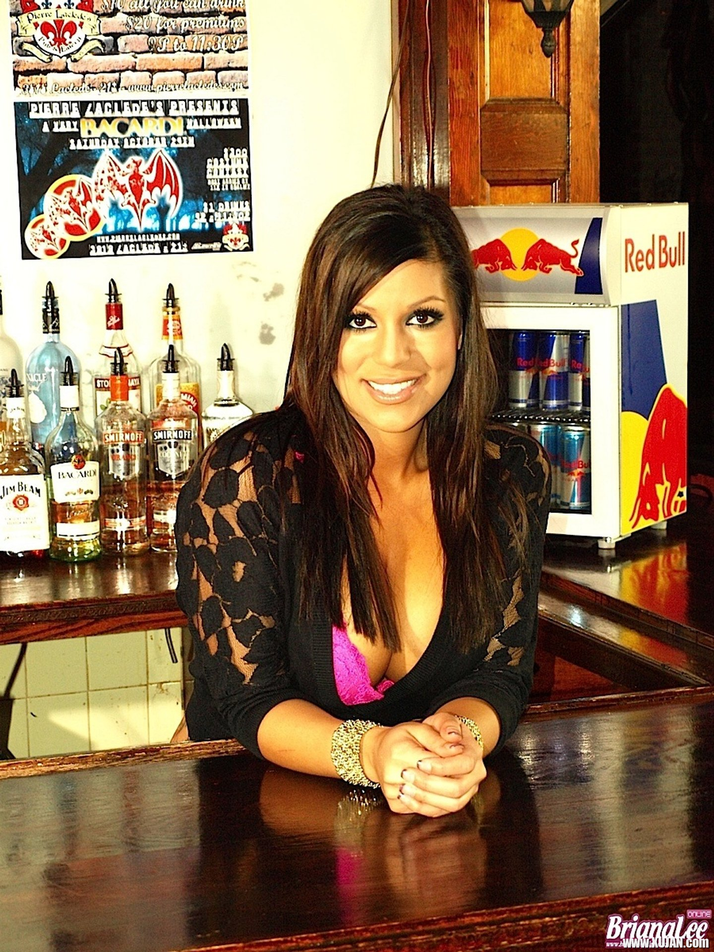 Gorgeous model Briana Lee stripping in a Bar - Photo #3355933