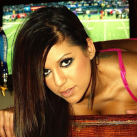 Gorgeous model Briana Lee stripping in a Bar
