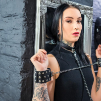 Kinky dark haired babe Sharlotte Thorne shoves black dick up her butt