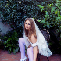 Outdoors session with charming erotic model Bunny Gaubert