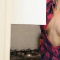 Lolly Lopez flashing her Boobs wearing Mans Shirt