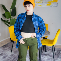 Pale brunette Raee Ripley with short hair fucked by her handsome lover