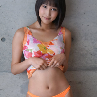 Sweet Riku Minato takes off her bikini to show her pussy