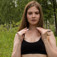 Good looking Kira Rami having fun posing while doing yoga