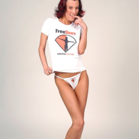 Sweet Amy Lee posing in a Freeones TShirt