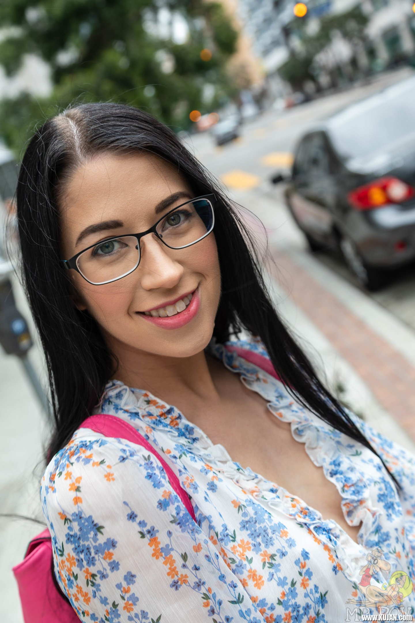 Skinny slut Alex Coal with glasses sucks a dick and rides in POV - Photo #3375220
