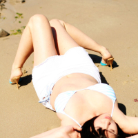 Britney Swallows showing her Natural Body out on the Beach