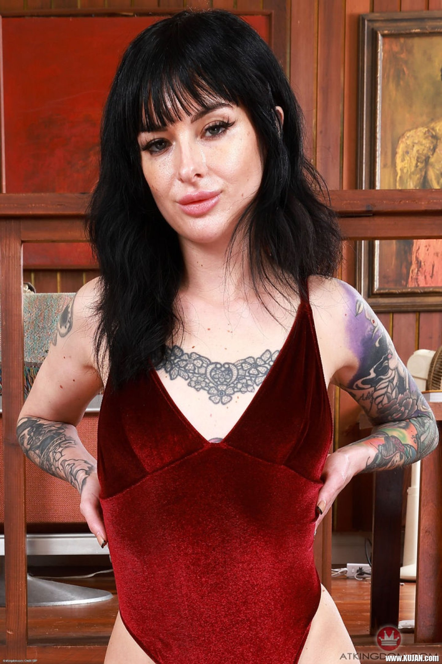 Incredible brunette Lysagna Del Ray drops her red lingerie - Photo #3376807