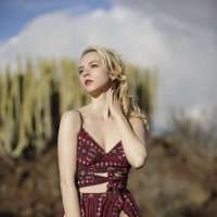 Solo blonde Emmi exposing her hot body outdoors in public HD
