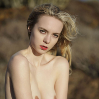 Solo blonde Emmi exposing her hot body outdoors in public HD