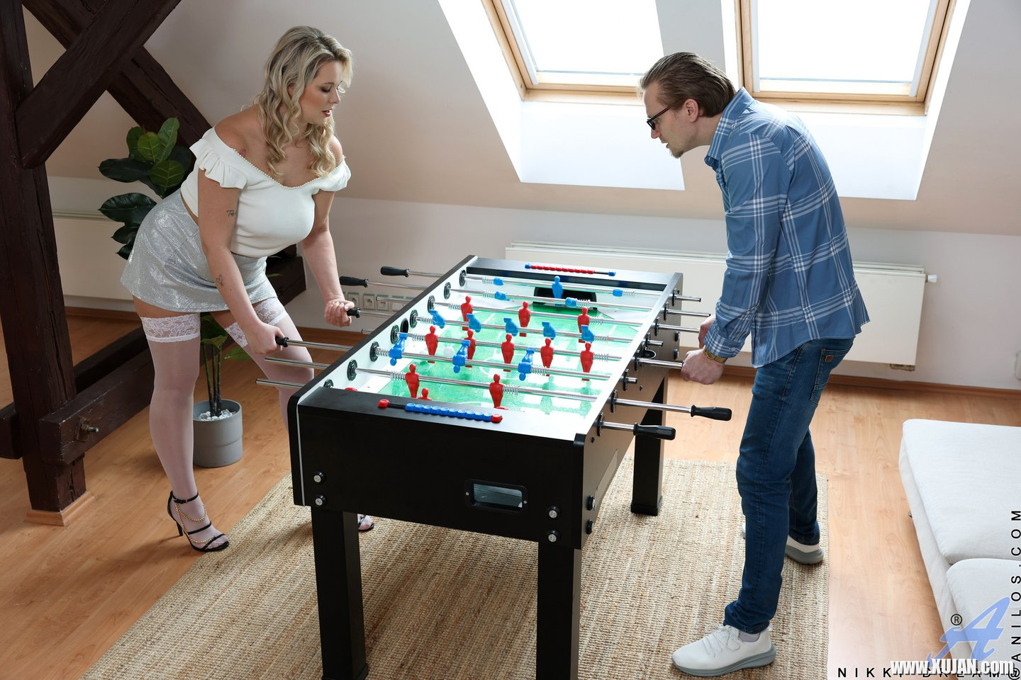 Nikki D lost a table football game and now needs to give head - Photo #3379771