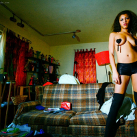 Sexy black Girl Dante Posh posing nude at Home