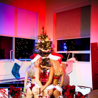 Ashley Fires and her Friend get freaky at christmas Eve