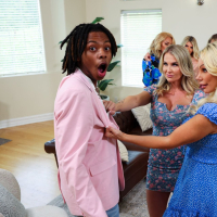 Black guy fucks five white sluts for Adult Time and they all love it